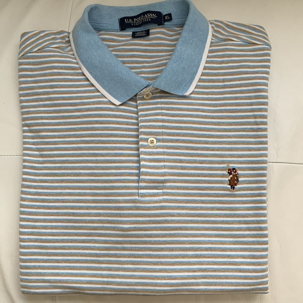 US Polo Assn. Luxuri Feel Men's Striped Short Sleeve Shirt Size XL - Picture 1 of 7